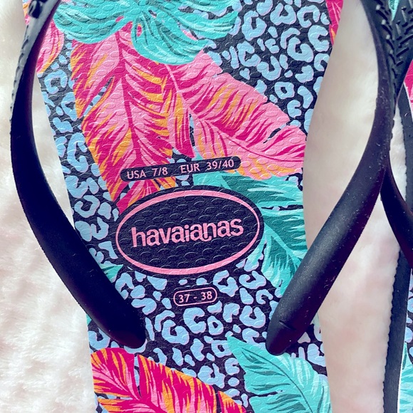 NWOT Havaianas Slim Animal Floral Flip Flop - Picture 3 of 8